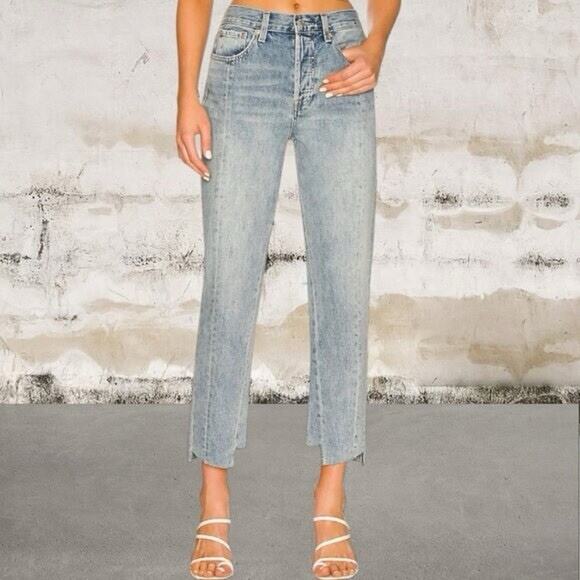 PISTOLA Charlie High Rise Reconstructed Straight Jeans in Fusion Wash Size 28